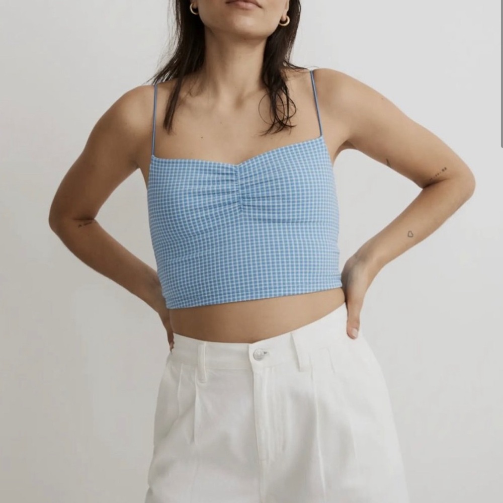 Madewell Blue Gingham crop top (matching skort sold separately)